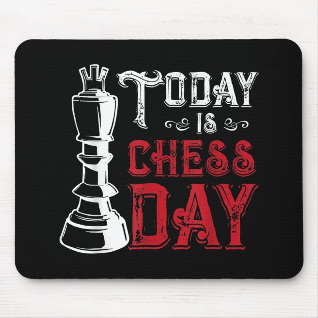 Funny Chess King Castling Design Mouse Pad (Front)