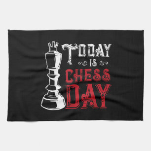 Funny Chess King Castling Design Tea Towel