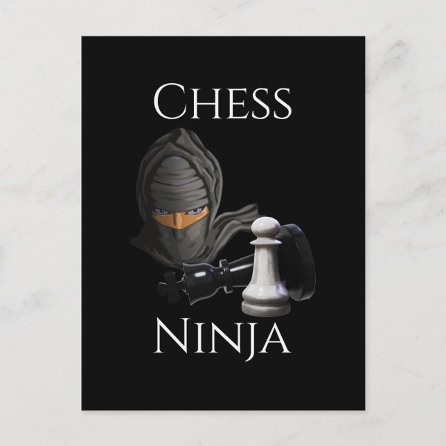 Funny Chess Ninja Chess Player Postcard (Front)