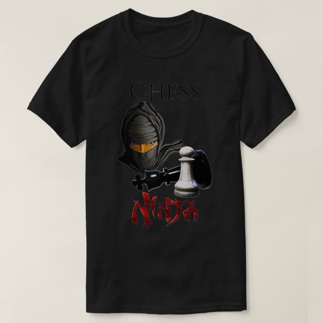 Funny Chess Ninja Chess Player  T-Shirt (Design Front)