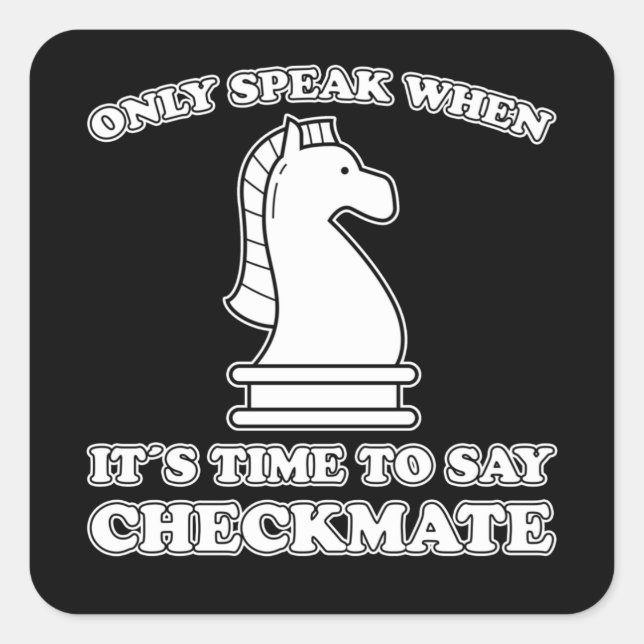 Funny Chess Piece Chess Player Fun Chess Game Gift Square Sticker (Front)