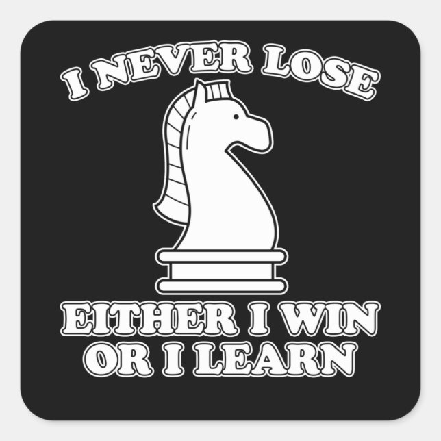 Funny Chess Piece Chess Player Fun Chess Game Gift Square Sticker (Front)