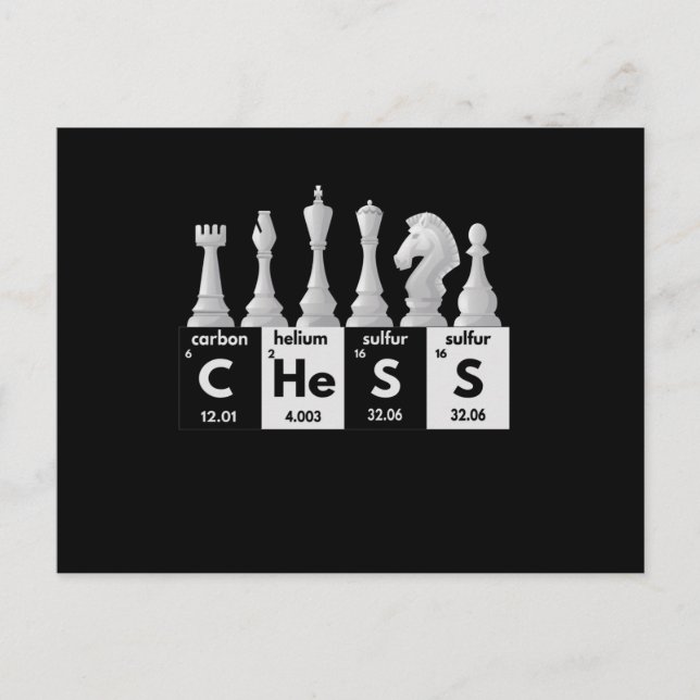 Funny Chess Player Game Board Periodic Table Gift Postcard (Front)