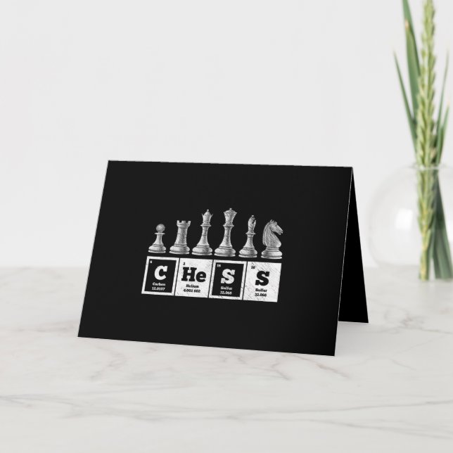 funny chess player geek periodic system chemistry card (Front)