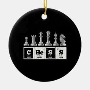funny chess player geek periodic system chemistry ceramic ornament