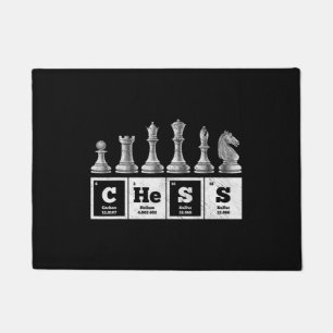 funny chess player geek periodic system chemistry doormat