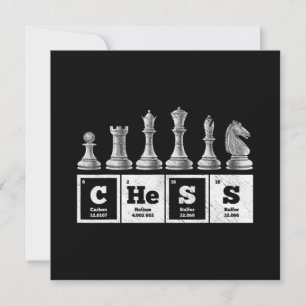 funny chess player geek periodic system chemistry invitation