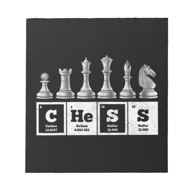 funny chess player geek periodic system chemistry notepad (Front)