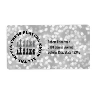 Funny Chess Players   Personalised Silver Bokeh