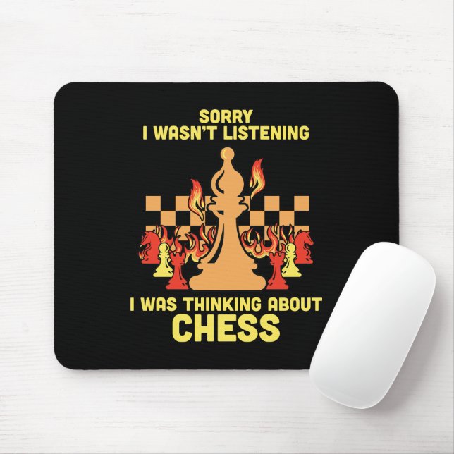 Funny Chess Quote Gift for Chess Players & Lovers Mouse Pad (With Mouse)