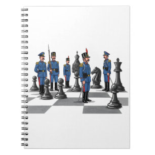 Funny Chess Soldiers Cartoon Military Meets Chess Notebook