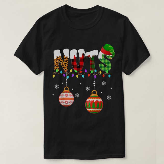 Funny Chest Nuts Couples Christmas Chestnuts Adult T-Shirt (Design Front)