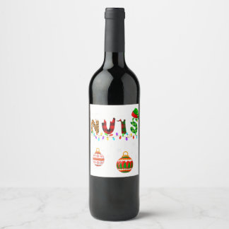 Funny Chest Nuts Couples Christmas Chestnuts Adult Wine Label