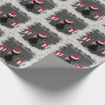 Funny chic Christmas Santa cartoon cat chalkboard Wrapping Paper<br><div class="desc">Funny winter Christmas Santa cartoon cat holiday design. Sophisticated and artistic colour composition. A modern,  unique graphic art work made for you. You can customise this product by adding your own name nickname or monogram,  or change text.Perfect gifts for unique designs lovers.</div>