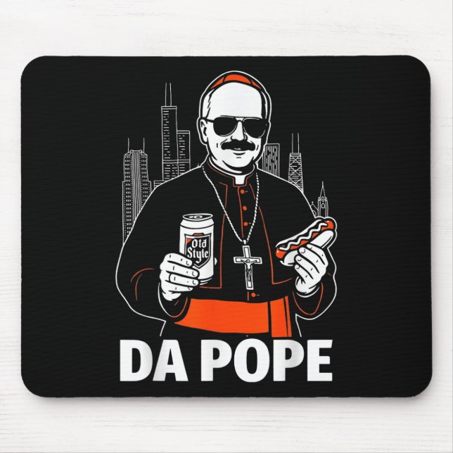 Funny Chicago Pope Leo Xiv Graphic  Mouse Pad (Front)