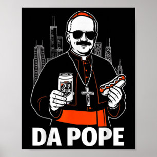 Funny Chicago Pope Leo Xiv Graphic  Poster