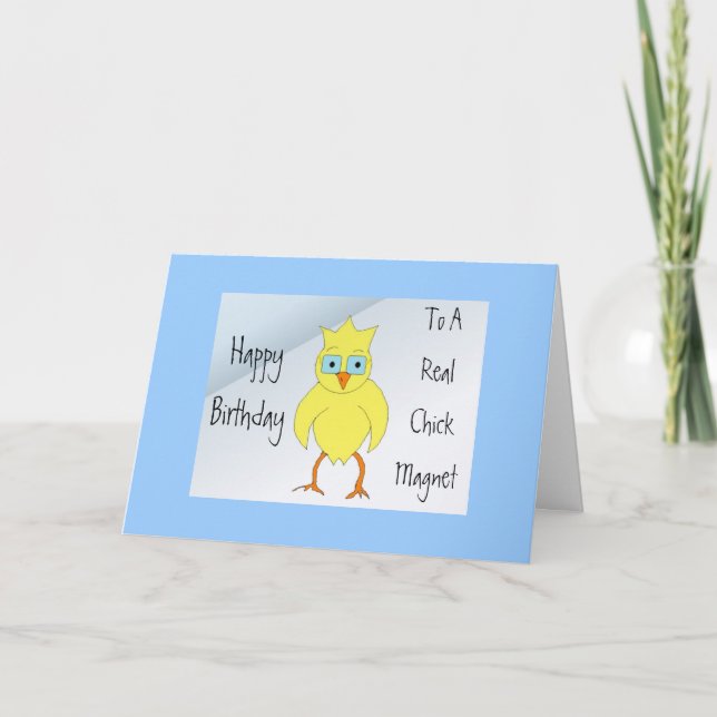 Funny Chick Birthday Message Card (Front)