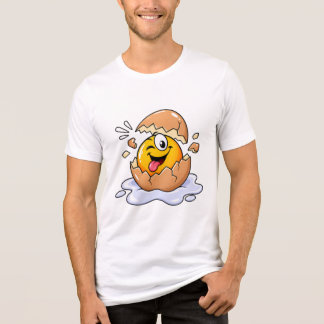 Funny Chick Hatching From Egg Cartoon Tri-Blend Shirt