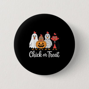 Funny Chick Or Treat Chicken Halloween 6 Cm Round Badge