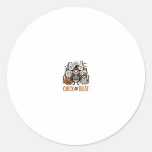 Funny Chick Or Treat Halloween Chicken Graphic_1 Classic Round Sticker