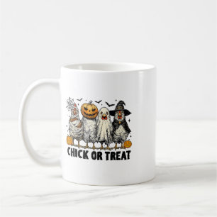 Funny Chick Or Treat Halloween Witch Spooky Chicke Coffee Mug