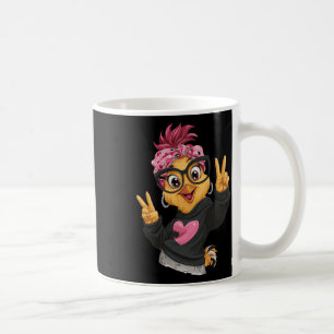Funny Chick With Gles Double Peace Sign Hipster Bi Coffee Mug