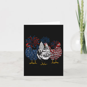 Funny Chicken 4th Of July Patriotic American Chick Card