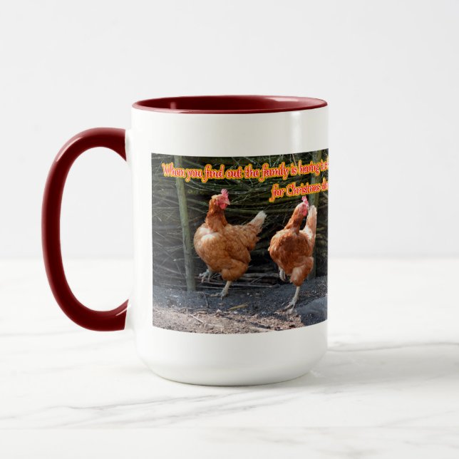 Funny Chicken and Rooster Memes with Funny Images Mug (Left)