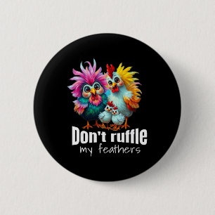 Funny Chicken Art Colourful Boys And Girls Gift 6 Cm Round Badge