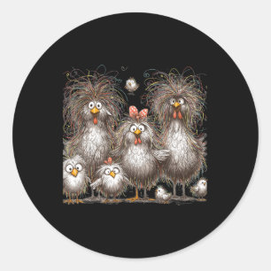 Funny Chicken Art Eagerlys Colourful Classic Round Sticker