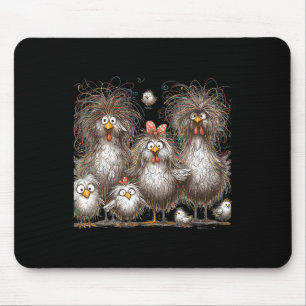 Funny Chicken Art Eagerlys Colourful Mouse Pad