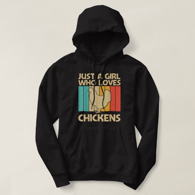 Funny Chicken Art For Girls Mum Chicken Farmer Pou Hoodie (Design Front)