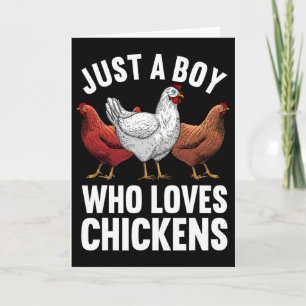 Funny Chicken Art For Men Boys Farm Animal Chicken Card