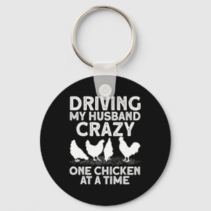 Funny Chicken Art For Women Mum Chicken Lady Chick Key Ring