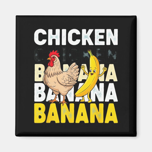 Funny Chicken Banana Dance Meme For Kids &amp; Adu Magnet (Front)