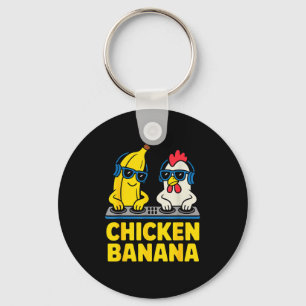 Funny Chicken Banana  Key Ring