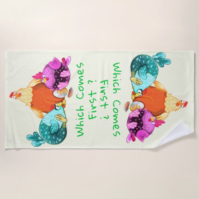 Funny Chicken Beach Towel for Kids (Front)
