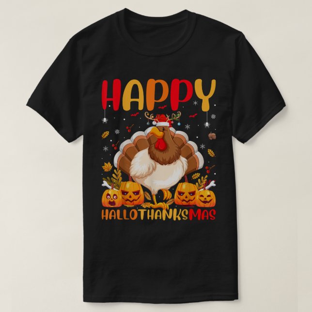 Funny Chicken Bird Lover Happy Chicken HelloThanks T-Shirt (Design Front)