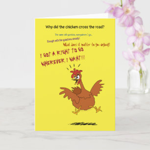 Funny Chicken Birthday Wishes for Farmer Angry Card
