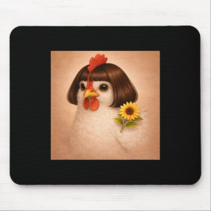 Funny Chicken Bob Haircut Meme Trending Bobcat Hai Mouse Pad