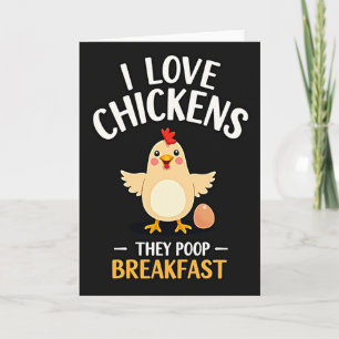 Funny Chicken Breakfast Card