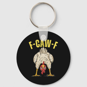 Funny Chicken Butt F-caw-f Rooster Country Farm He Key Ring