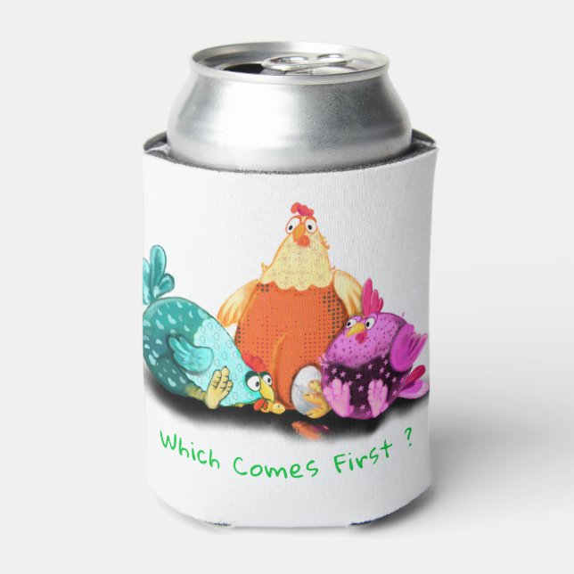 Funny Chicken Can Cooler - Custom Text (Can Front)