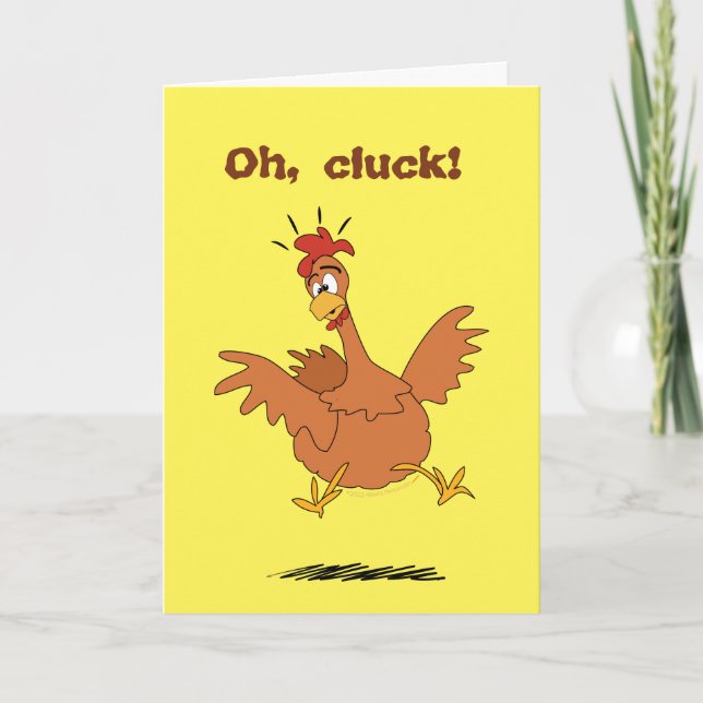 Funny Chicken Cartoon Birthday for Older Senior Card (Front)