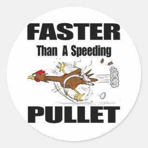 Funny chicken cartoon classic round sticker