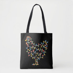 Funny Chicken Christmas Holiday Farmer Farm Tote Bag