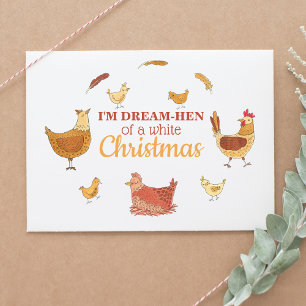Funny Chicken Christmas Holiday Postcard