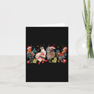 Funny Chicken Christmas Lights Farm Animal Cute Xm Card