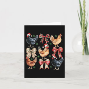 Funny Chicken Christmas Lights Farm Animal Cute Xm Card