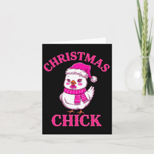 Funny Chicken Christmas Lights Farm Animal Cute Xm Card
